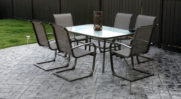 Backyard Concrete Stamping in El Paso